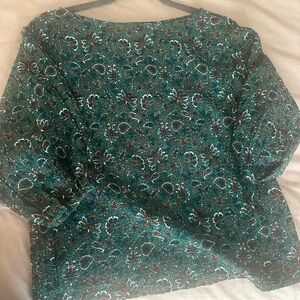 Floral Green Women's Top - LOFT